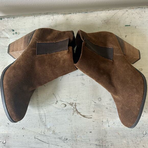 Vince Camuto Hessa ankle boot leather suede fall boho rustic short chellsa 9.5 - Picture 5 of 10